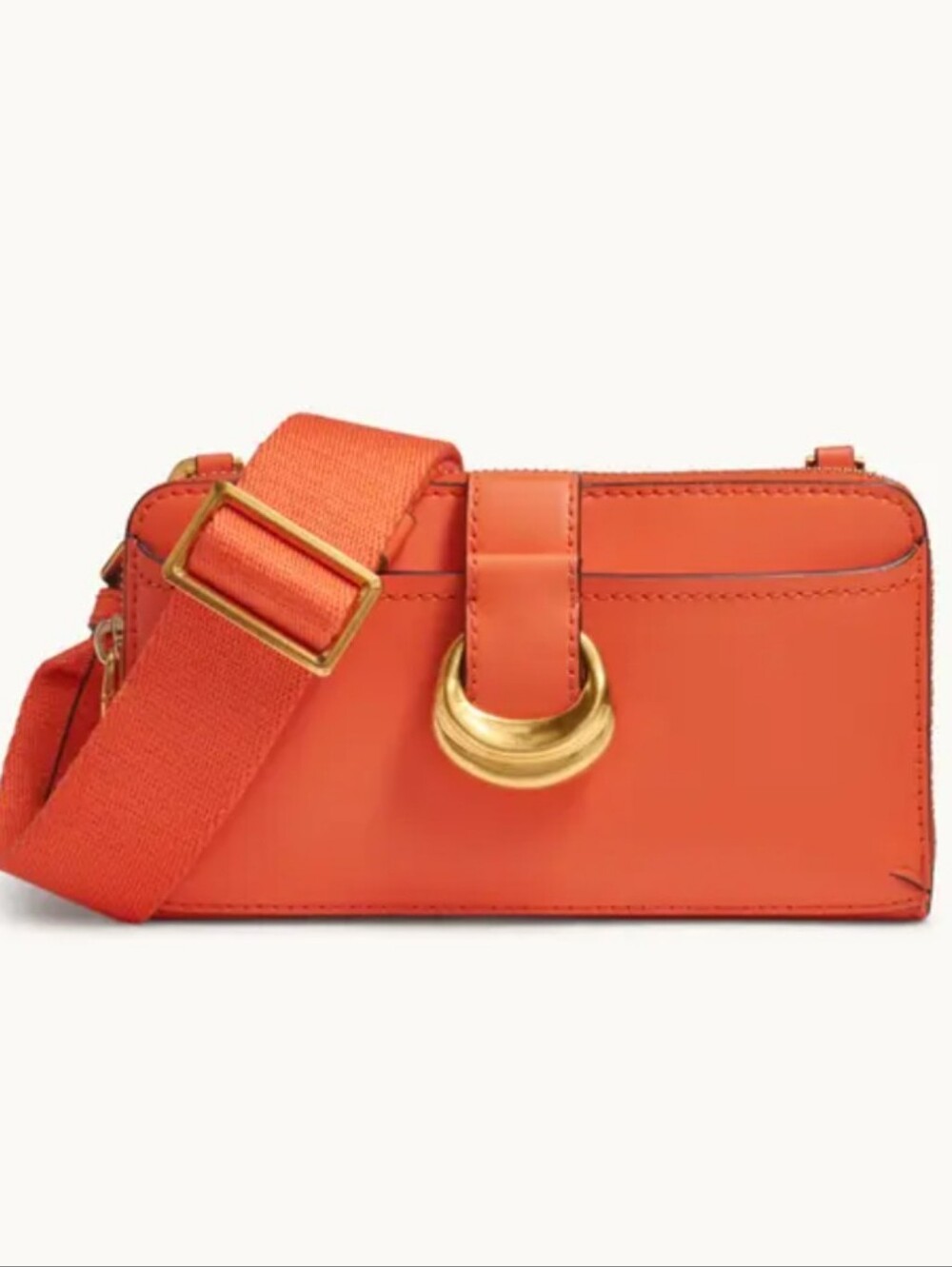 Donna Karan Orange Leather Crossbody/Clutch Vally Stream NWT